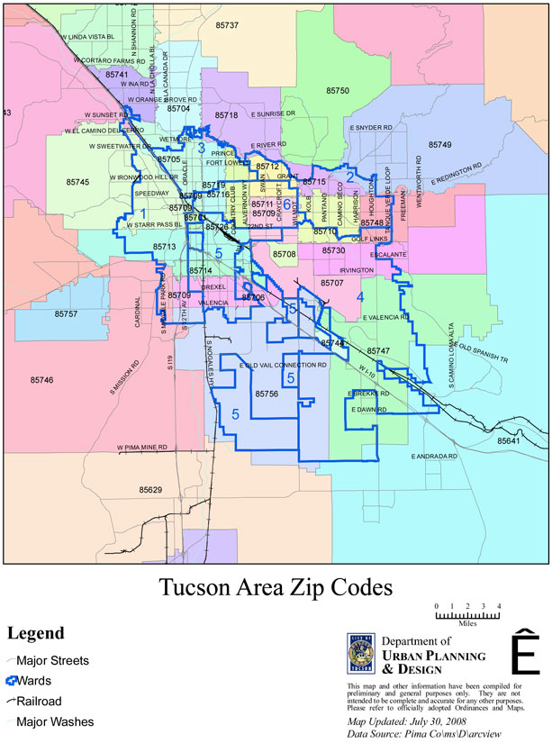 Tucson Zip Code Map